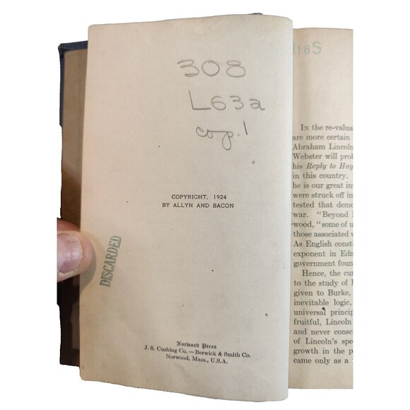 Academy Classics Abraham Lincoln Addresses and Letters Allyn and Bacon 1924 - Picture 7 of 13